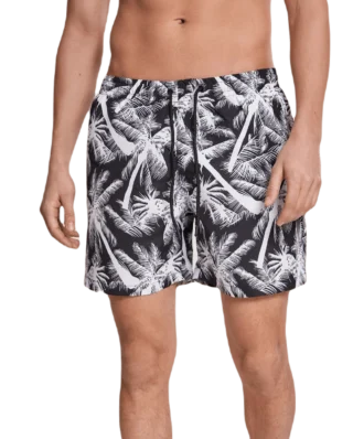 URBAN CLASSICS TB2679 PATTERN SWIM SHORTS PALM WHITE - UrbanClassics