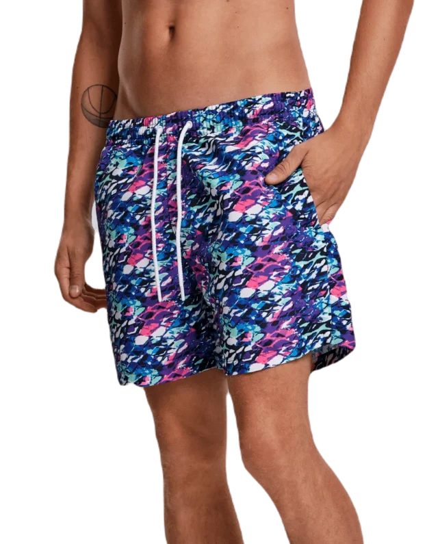 URBAN CLASSICS TB3533 MULTICOLOR SWIM SHORTS BLUE/PINK - UrbanClassics