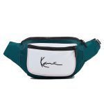 KARL KANI SIGNATURE TAPE WAIST BAG 13cm x 24cm x4cm GREEN/WHITE