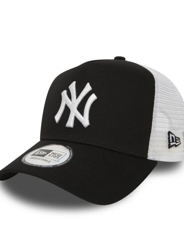 NEW ERA 9FORTY NEW YORK YANKEES 11588491 CLEAN TRUCKER CAP BLACK/WHITE