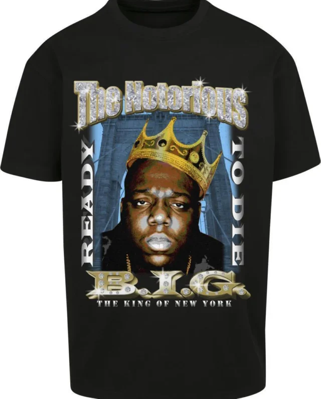 UPSCALE STUDIOS BIGGIE CROWN OVERSIZE TEE MT1821 BLACK - Notorius Big