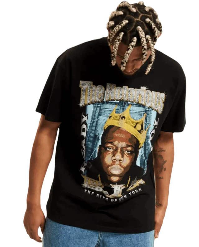 UPSCALE STUDIOS BIGGIE CROWN OVERSIZE TEE MT1821 BLACK
