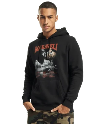 MISTER TEE TUPAC MAKAVELI HOODY MT1319 BLACK