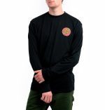 SANTA CRUZ CLASSIC DOT CHEST L/S T-SHIRT SCA-LTE-1126 BLACK