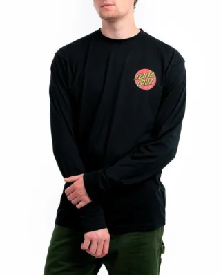 SANTA CRUZ CLASSIC DOT CHEST L/S T-SHIRT SCA-LTE-1126 BLACK