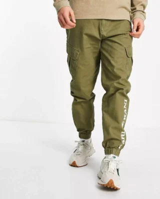 KARL KANI RETRO WASHED CARGO PANTS KM213-021-1 DARK GREEN - KARL KANI