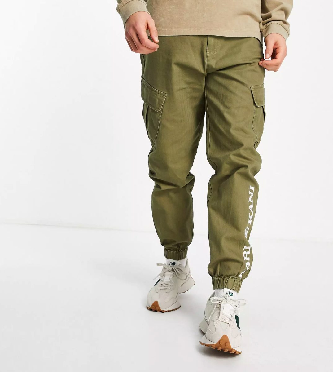 XVXBNBNBN KARL KANI RETRO WASHED CARGO PANTS KM213-021-1 DARK GREEN - Image 1
