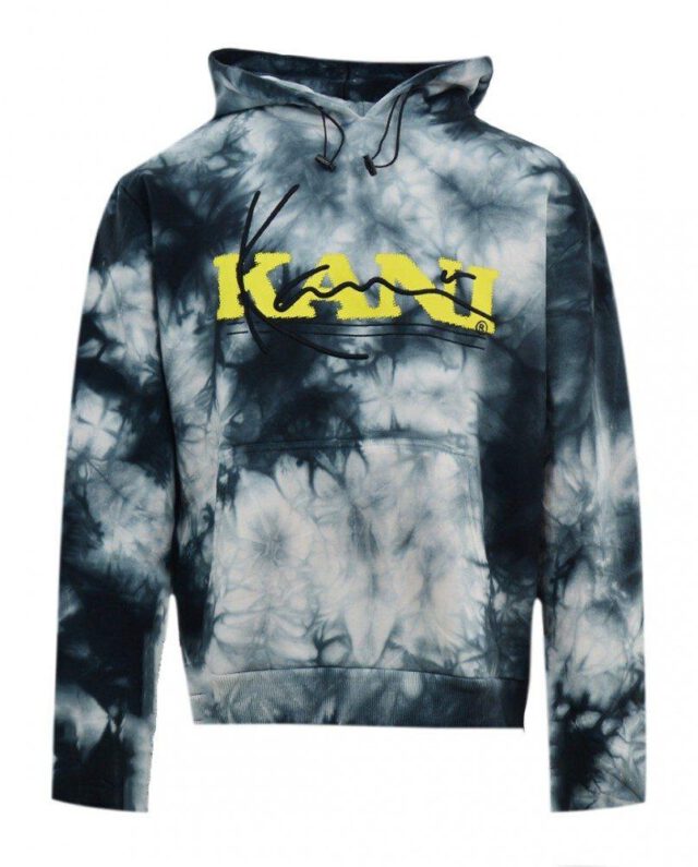 KARL KANI RETRO TIE DYE HOODIE KM213-028-1 WHITE/ DARK GREY