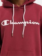 CHAMPION LEGACY SCRIPT LOGO PRINT COTTON TERRY HOODIE 2214743 CHA VS516 BURGUNDY RED - Image 2