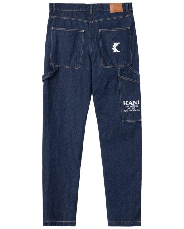 KARL KANI RETRO RINSED DENIM PANTS KU213-008-1 DARK BLUE - KARL KANI
