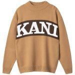 KARL KANI RETRO BLOCK KNIT CREW SAND