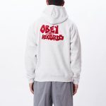 OBEY RECORDS PULLOVER HOOD ASH - Image 2