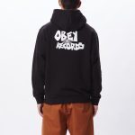 OBEY RECORDS PULLOVER HOOD BLACK - Image 4