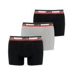 LEVI'S SPRTSWR LOGO BOXER BRIEF 3 PACK 100002870 004 37149-0544 BLACK/GREY MELANGE