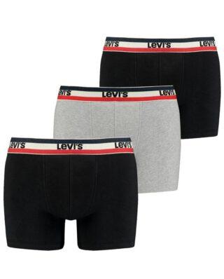 LEVI’S SPRTSWR LOGO BOXER BRIEF 3 PACK 100002870 004 37149-0544 BLACK/GREY MELANGE - LEVI'S
