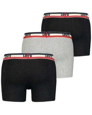 LEVI’S SPRTSWR LOGO BOXER BRIEF 3 PACK 100002870 004 37149-0544 BLACK/GREY MELANGE - LEVI'S