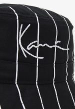 KARL KANI SIGNATURE PINSTRIPE BUCKET HAT KA-HW021-001-02 BLACK - Image 2