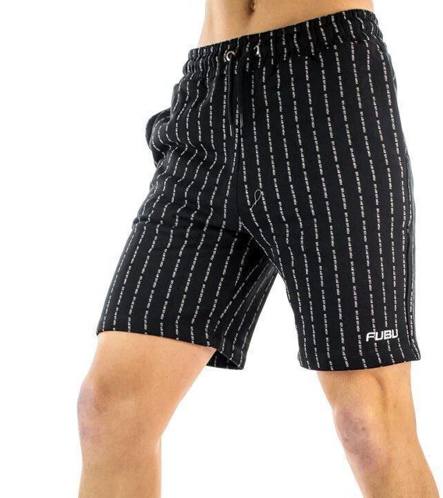 FUBU CORPORATE PINSTRIPE BASKETBALL SHORTS BLACK