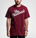 THE HUNDREDS FOREVER SLANT LOGO T-SHIRT BURGUNDY