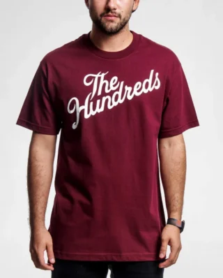 THE HUNDREDS FOREVER SLANT LOGO T-SHIRT BURGUNDY