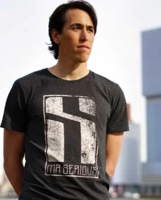 MR. SERIOUS ERODED LOGO T-SHIRT GREY - Mr. Serious