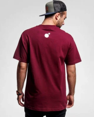 THE HUNDREDS FOREVER SLANT LOGO T-SHIRT BURGUNDY - THE HUNDREDS