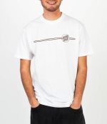 SANTA CRUZ OPUS DOT STRIPE TEE WHITE SEPIA
