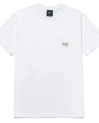 HUF HAZE SCRIPT POCKET T-SHIRT WHITE