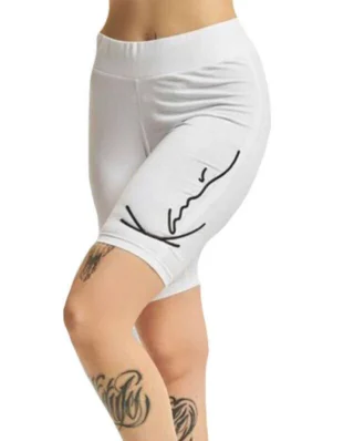 KARL KANI WOMAN SIGNATURE CYCLING SHORTS WHITE - KARL KANI