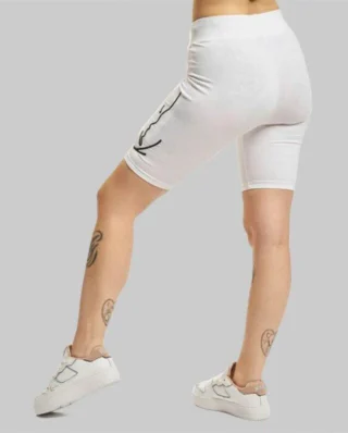KARL KANI WOMAN SIGNATURE CYCLING SHORTS WHITE - KARL KANI