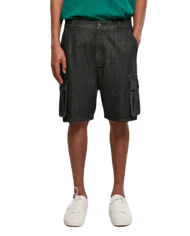 URBAN CLASSICS ORGANIC DENIM CARGO SHORTS BLACK WASHED
