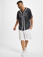 KARL KANI SERIF PINSTRIPE BASEBALL SHIRT BLACK/WHITE KM221-115-1 - Image 2
