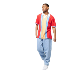 KARL KANI CHEST SIGNATURE STRIPE POLO TEE RED/YELLOW/BLUE - Image 3