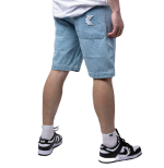KARL KANI SERIF DENIM SHORTS BLEACHED BLUE - Image 4