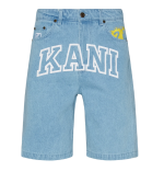 KARL KANI SERIF DENIM SHORTS BLEACHED BLUE - Image 6