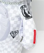 SPRAYGROUND SPLIT MEAN & CLEAN (THE CHECK) BEAR BACKPACK WHITE/LIGHT GREY B4079 - Image 6
