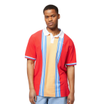 KARL KANI CHEST SIGNATURE STRIPE POLO TEE RED/YELLOW/BLUE