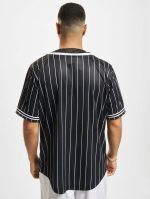 KARL KANI SERIF PINSTRIPE BASEBALL SHIRT BLACK/WHITE KM221-115-1 - Image 5