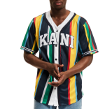 KARL KANI SERIF STRIPE BASEBALL SHIRT MULTICOLOR