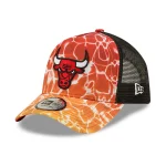 NEW ERA CHICAGO BULLS SUMMER CITY ORANGE A-FRAME TRUCKER CAP ORANGE