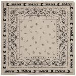 KARL KANI RETRO PAISLEY SATIN SCARF LIGHT SAND/WHITE 58 X 58 CM