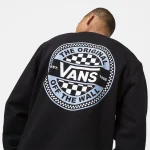 VANS CIRCLE CHECKER PULLOVER CREW BLACK VN0A7S8ABLK1 - Image 2