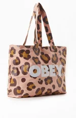 OBEY LEOPARD TOTE BAG PINK CLAY MULTI - Image 4
