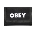 OBEY BOLD LOGO TRIFOLD WALLET BLACK