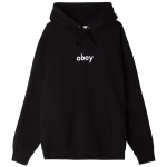 OBEY LOWERCASE PULLOVER HOOD BLACK