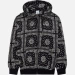 KARL KANI CHEST SIGNATURE PAISLEY OS ZIP HOODIE BLACK KM223-078-1