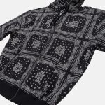 KARL KANI CHEST SIGNATURE PAISLEY OS ZIP HOODIE BLACK KM223-078-1 - Image 7