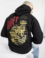 OBEY HAMMER GLOBE PREMIUM HOOD BLACK - Image 3