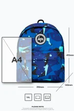 HYPE BLUE & TEAL GEO CAMO BACKPACK 44cms x 31cms x 17cms TWLG-761 - Image 7