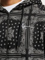 KARL KANI CHEST SIGNATURE PAISLEY OS ZIP HOODIE BLACK KM223-078-1 - Image 4